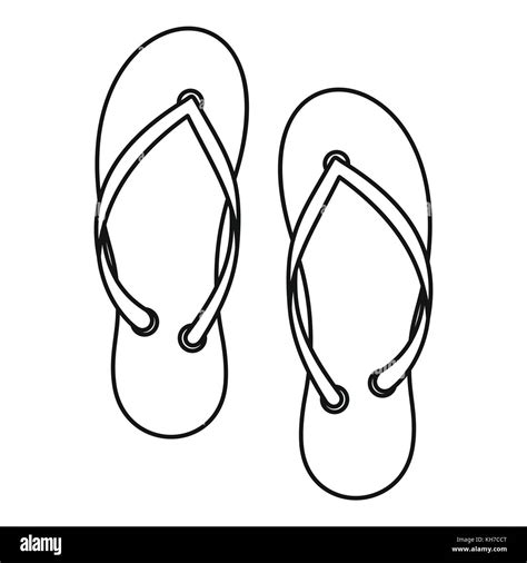 Flip flop icon, outline style Stock Vector Image & Art - Alamy