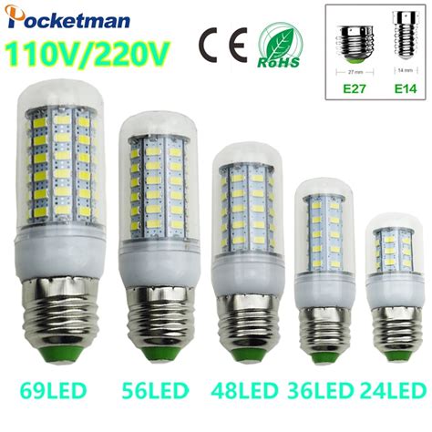 E27 E14 LED Corn Light Lamp AC 220 V SMD 5730 Led Corn Bulb Lighting