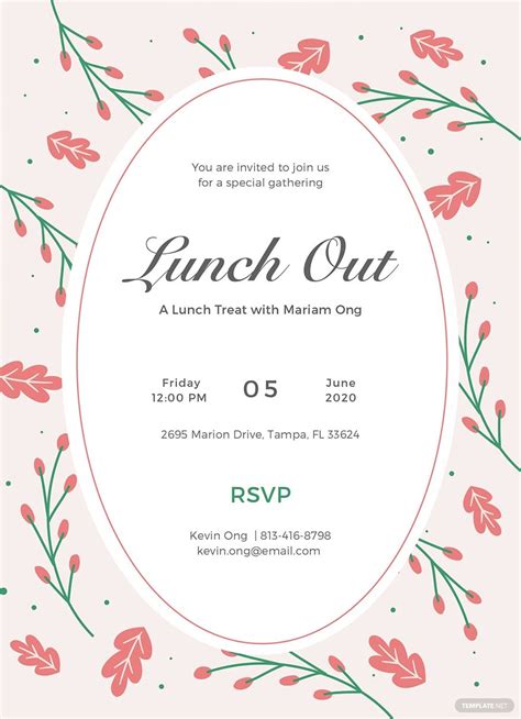 Lunch Invitation Free Invitation Cards Invitation Examples