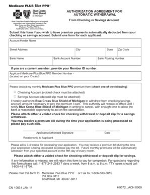 Fillable Online Automatic Deduction Form Bcbsm Fax Email Print