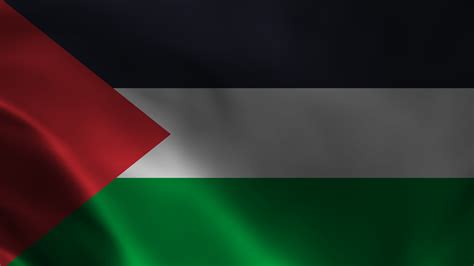 Palestine flag waving in wind animation. close up Palestine flag Flying ...