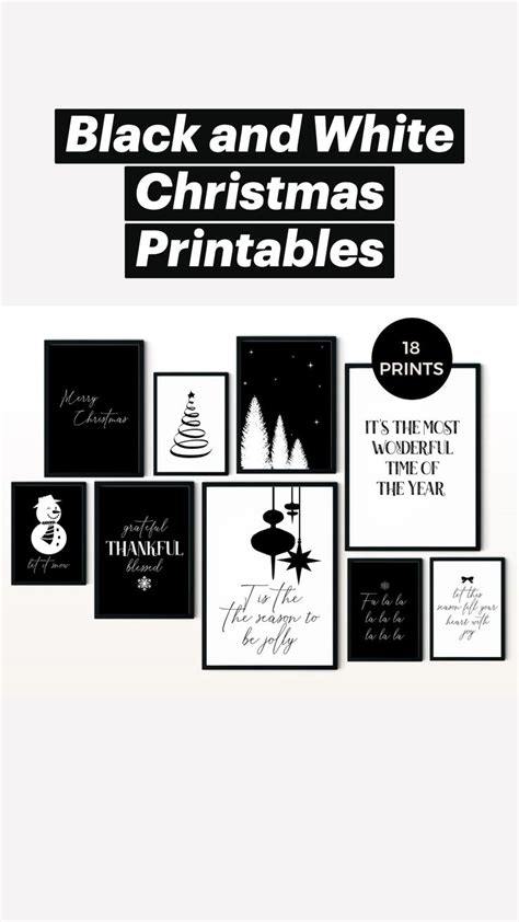 Black And White Christmas Printables