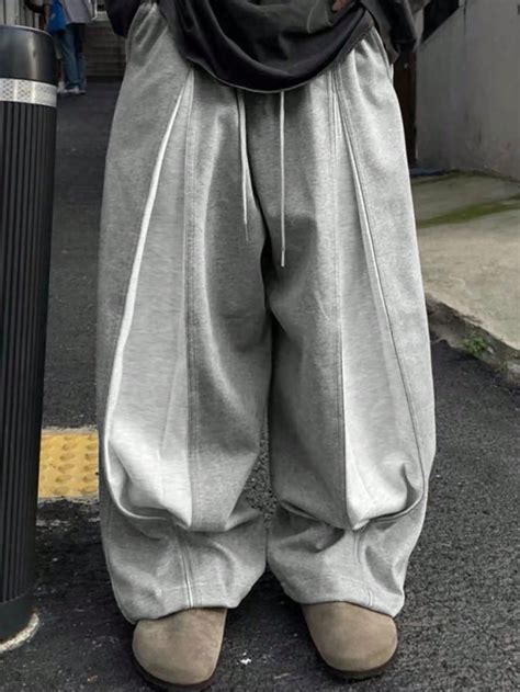 Manfinity Hypemode Men S Drawstring Wide Leg Sweatpants In