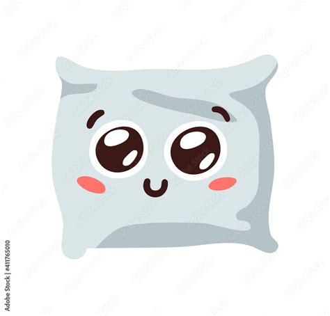 Hand Drawn Funny Pillow Emoji. Cartoon Character Sleeping Element ...