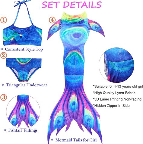 Colas De Sirena Para Nadar Para Ni As Con Monoaleta Traje De Ba O De Bikini Para Ni Os De A