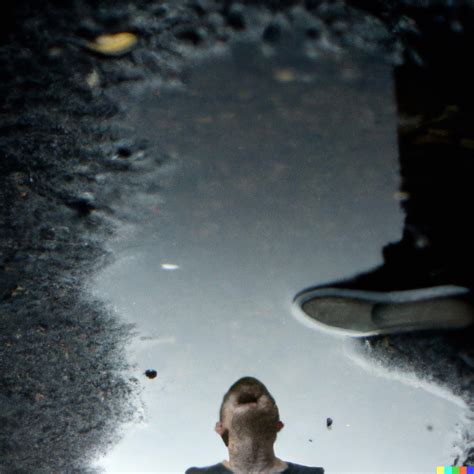 Christopher × Dall·e 2 The Reflection In A Puddle Of Water Of A Young