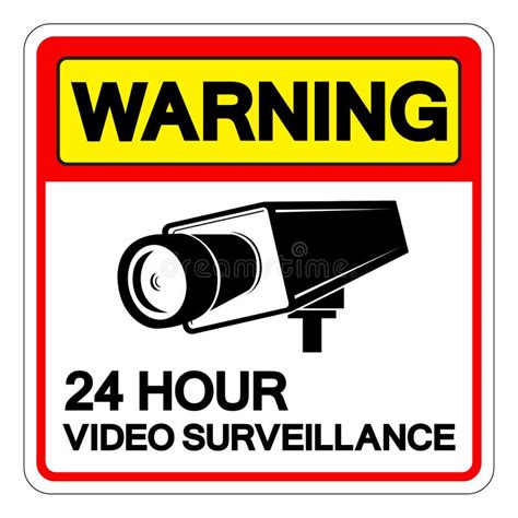 Warning Hour Video Surveillance Security Guard On Premise No