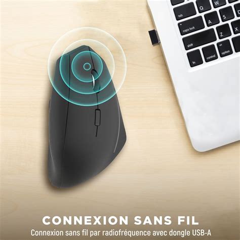 T NB Ergo Souris Sans Fil Ergonomique Pour Droitier Noir Pas Cher