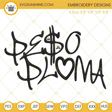 Peso Pluma Heart Embroidery File, Peso Pluma Love Embroidery Design