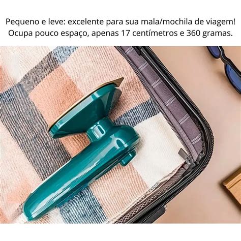 Mini Ferro de Passar Roupas a Vapor Portátil Bivolt MadeiraMadeira