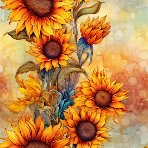 Premium Photo There Are Many Sunflowers That Are In A Vase Generative Ai