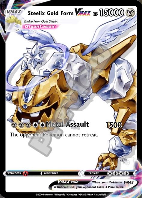 Steelix Gold Form Vmax Gx Ex Vstar Ash Ketchum Gx Pokemon Card Etsy