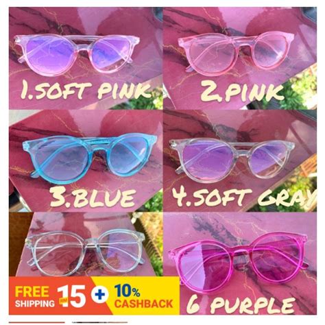 Malaysia Ready Stock Transparent Retro Clear Sunglases Anti Radiation