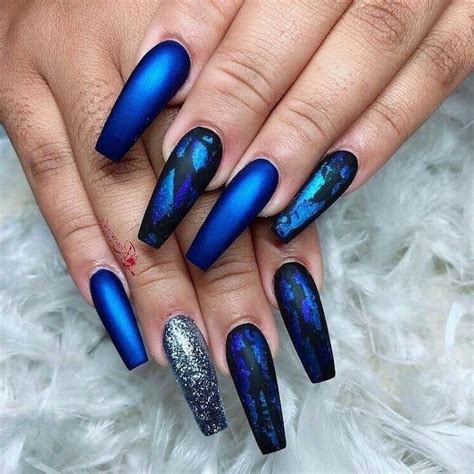 Blue Nail Polish Nail Art Designs Silver Glitter Nail Polish Black