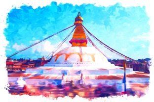 Kathmandu Asia Watercolor Graphic By Poster Boutique Creative Fabrica