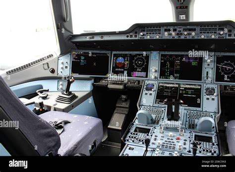 airbus  cockpit stock photo alamy