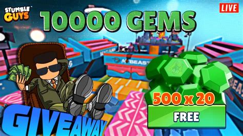 Stumble Guys K Gems Giveaway Live Stumbleguys Sgracethebeast