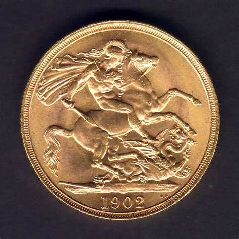 Great Britain 1902 Edward VII Gold 2 Pounds AU UNC Full Lustre