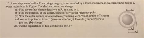 Solved A Metal Sphere Of Radius R Carrying Charge Q Is Chegg