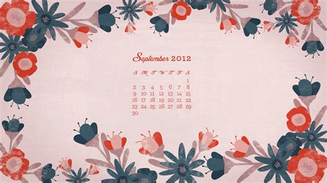 September 2012 Desktop, iPhone & iPad Calendar Wallpaper - Sarah Hearts