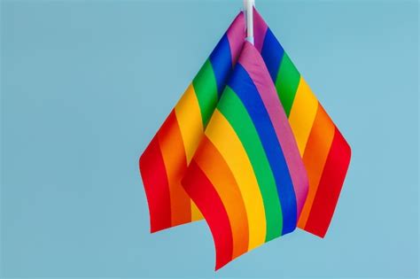 Textura de tecido da bandeira do arco íris gay close up Foto Premium