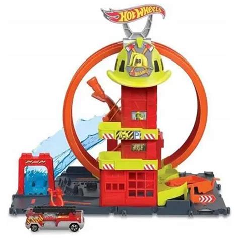 ᐉ Трек Hot Wheels City Fire Station with Super Loop HKX41 Купить в Киеве Украине Лучшая