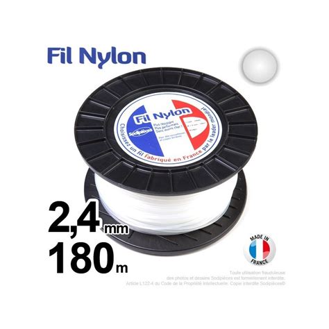 Fil D Broussailleuse Nylon Rond Mm X M Bobine Blanc