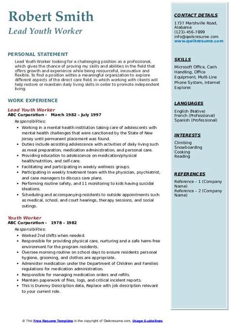 10 Youth Worker Resume Samples And Templates For 2025