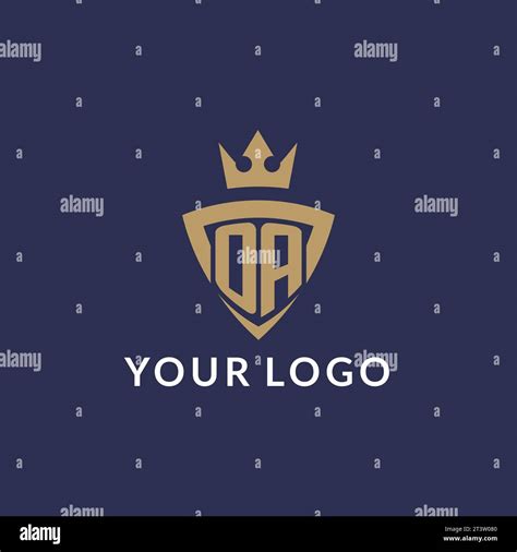 Oa Logo With Shield And Crown Monogram Initial Logo Style Vector File