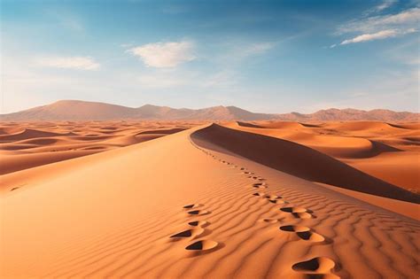 Premium Photo A Sand Dune With Footprints In The Sand