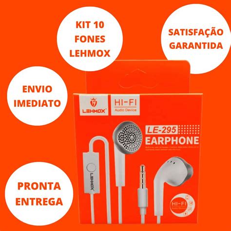 Kit Fones De Ouvido Fio Lehmox Microfone Shopee Brasil