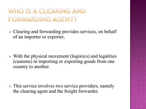 Role Of Clearing And Forwarding Agent Export Import Documentation Ppt