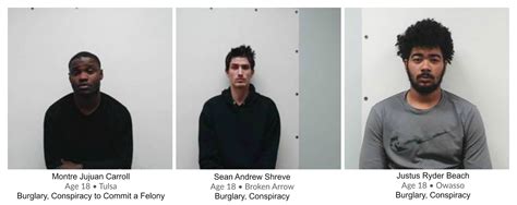 Owasso Police Arrest Four On Burglary From Auto Charges