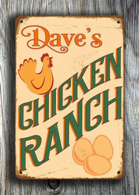 Custom Chicken Ranch Sign Personalized Chicken Ranch Sign Vintage