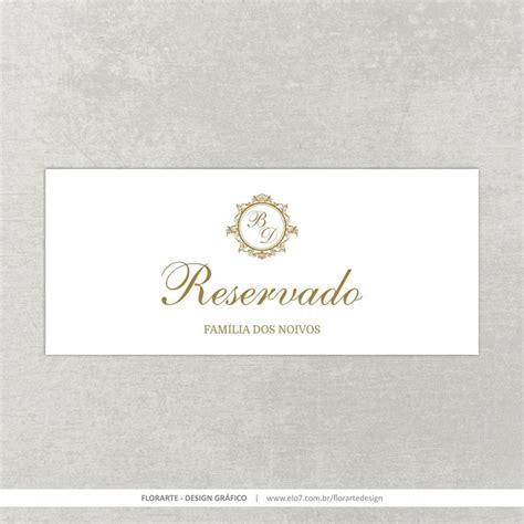 Placa Reservado Place Cards Casamento Arte Digital Elo