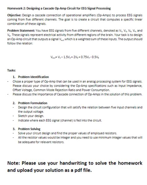 Solved Homework 2 Designing A Cascade Op Circuit For Chegg