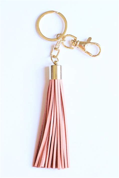 Blush Leather Keyring Leather Tassel Keychain Tassel Etsy Leather Tassel Keychain