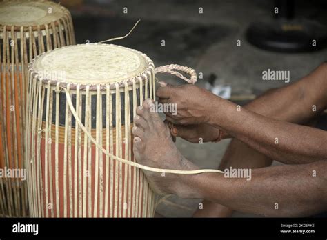 Artisan Making Traditional Dhol Drum Ahead Of Rongali Bihu Festival