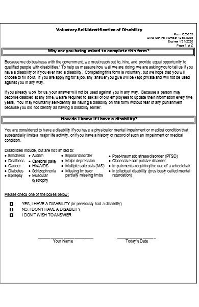 Permanent Disability Forms Printable