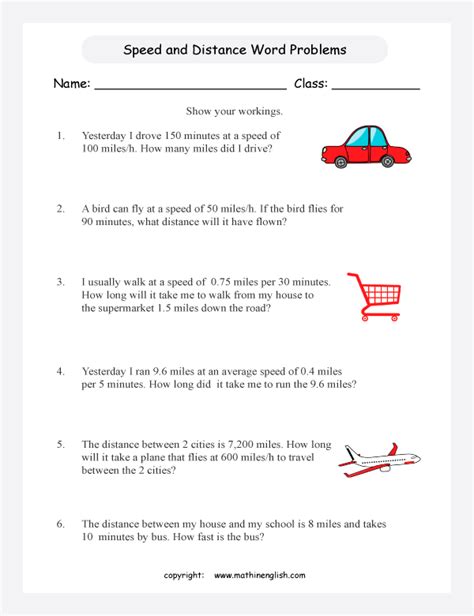 Distance Speed Time (A) Worksheet | Printable Maths Worksheets ...