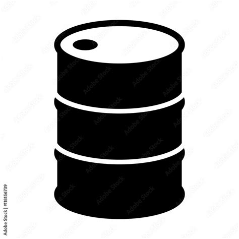 Oil Drum Container Barrel Flat Icon For Apps And Websites Stock