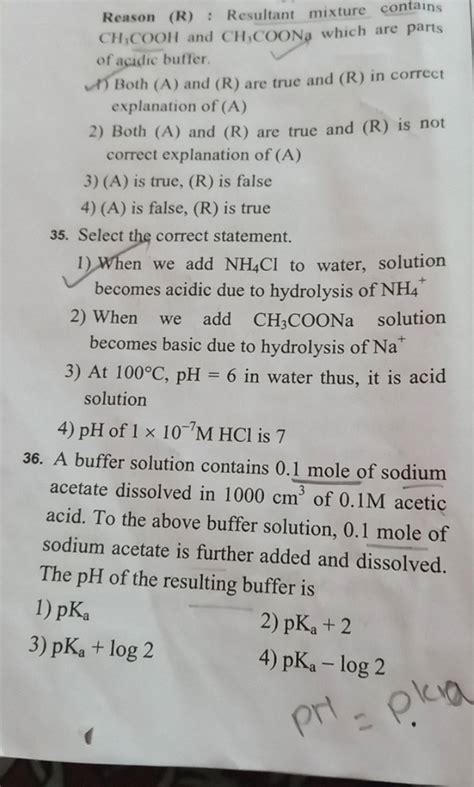 A Buffer Solution Contains Mole Of Sodium Acetate Dissolved In C