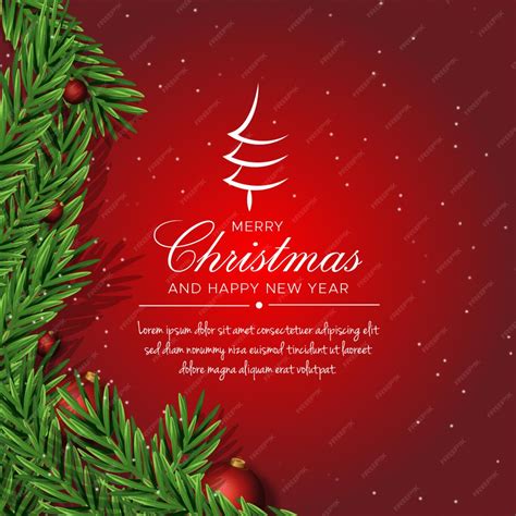 Premium Vector Merry Christmas And Happy New Year In Red Background