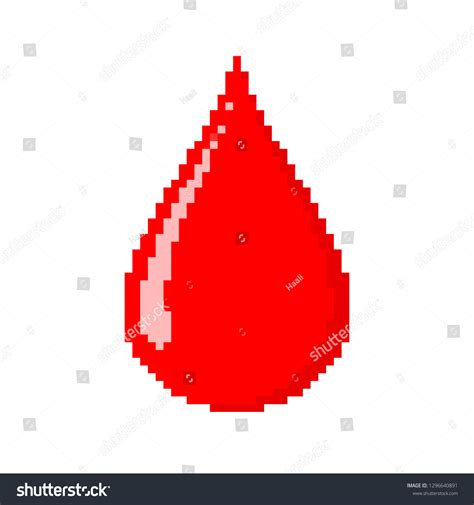 Pixel Art Design Blood Drop Vector Stock Vector (Royalty Free) 1296640891 | Shutterstock