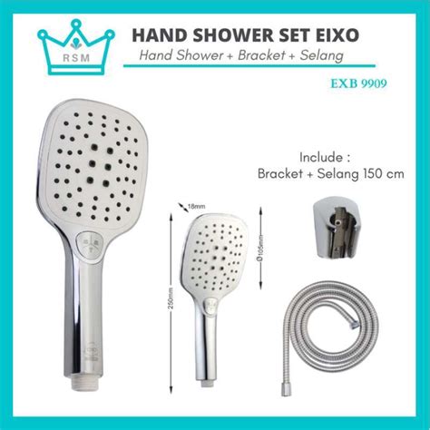 Promo Hand Shower Set Pancuran Kepala Shower Mandi Chrome Bulat Kotak