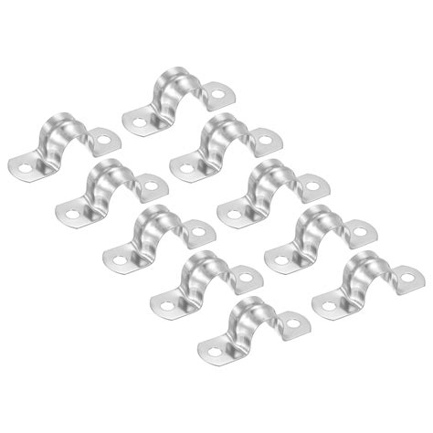 Uxcell Mm Rigid Pipe Strap Clamp Pcs Stainless Steel Two Hole