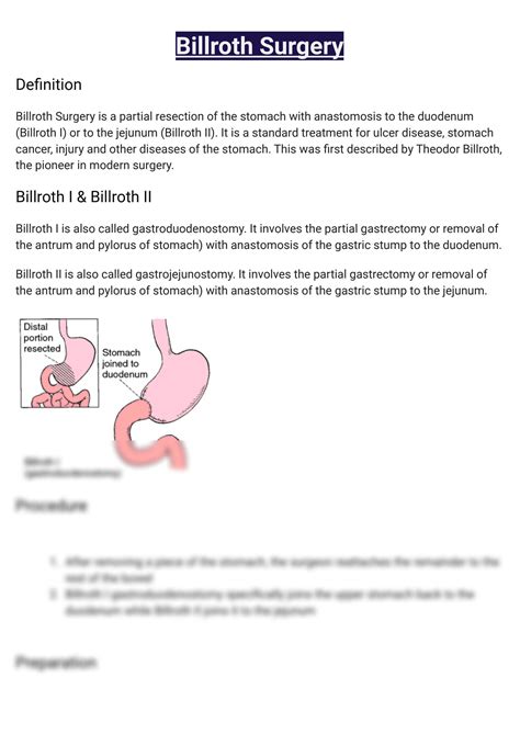 Difference Between Billroth I And Billroth Ii