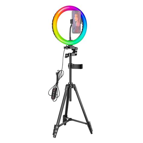 Lampa Circulara Ring Light Inch Led Rgb Profesionala Cu Trepied