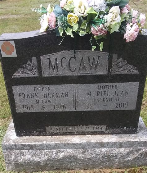 Tombstone Frank Mccaw St Andrew S Cemetery Coe Hill Ontario