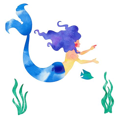 Aquarela Sereia Png